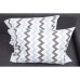 Set 2 fete de perna Bosfor Decor, model zigzag, poliester, albastru, dimensiune 50 x 70 cm